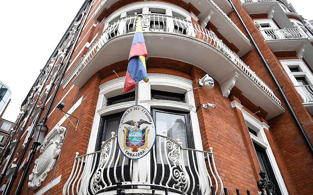 De ambassade van Ecuador in Londen. beeld EPA