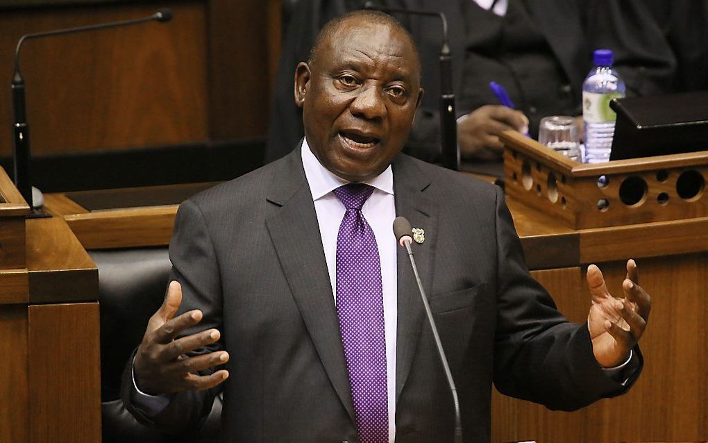 De kersverse president van Zuid-Afrika, Cyril Ramaphosa. beeld AFP