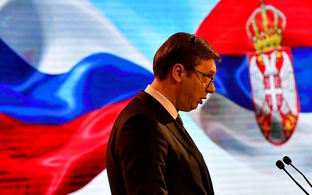 De Servische president Aleksandar Vucic. beeld AFP