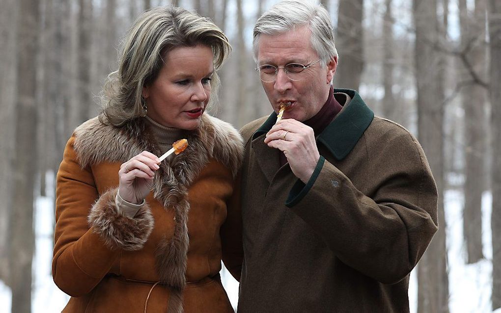 Koning Filip en koningin Mathilde van België in Ottawa (Ontario). beeld AFP