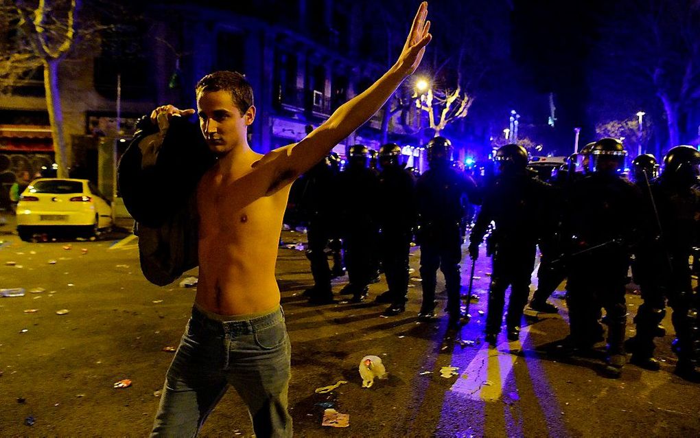 Protest in Barcelona. beeld AFP