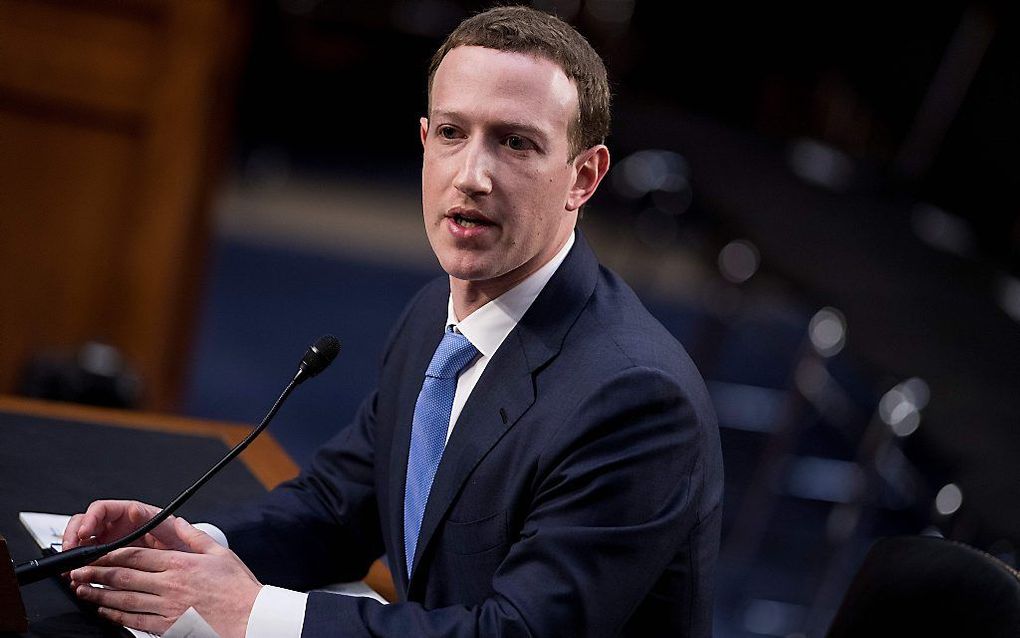 Zuckerberg stond eerder de Amerikaanse Senaat te woord over privacy. beeld EPA