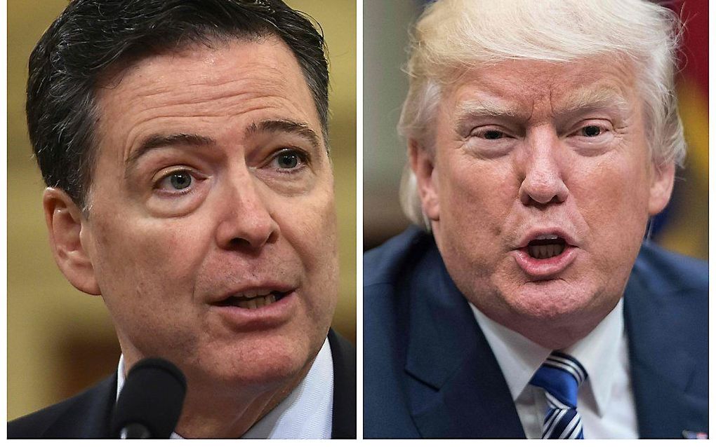 Comey (l.) en Trump. beeld AFP