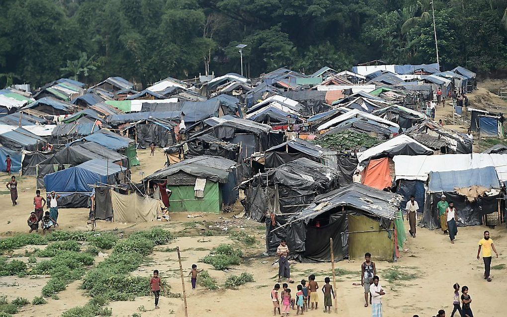 Een vluchtelingenkamp voor Rohingya’s. beeld EPA