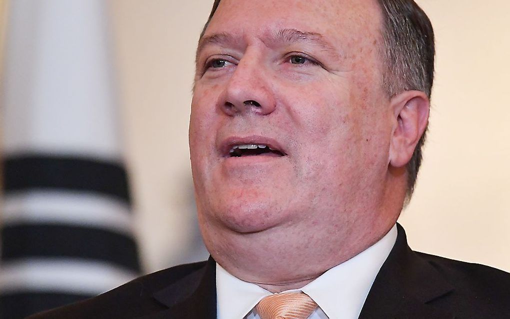 De Amerikaanse minister van Buitenlandse Zaken Pompeo. beeld AFP