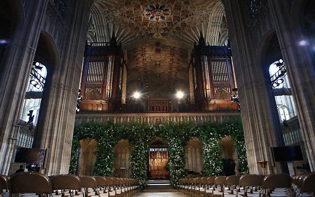 Bloemen in St George's Chapel. beeld AFP