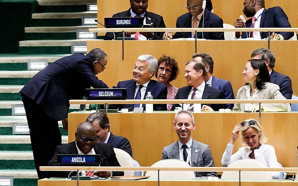 Tevredenheid bij de Belgische delegatie in de Veiligheidsraad. beeld EPA