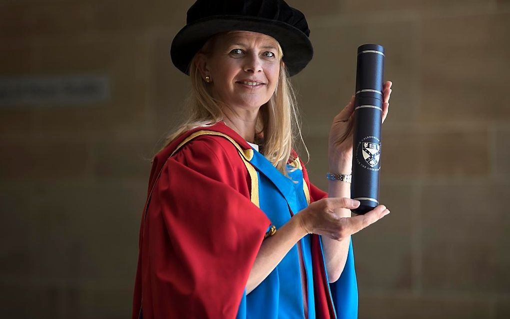 Prinses Mabel ontving dinsdag in Glasgow een eredoctoraat. beeld ANP