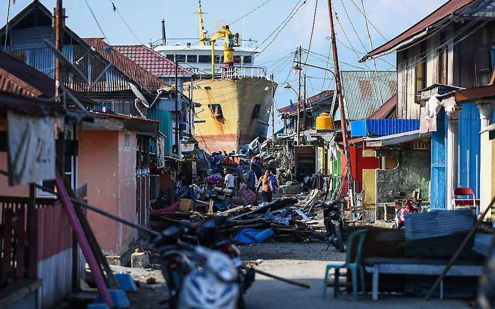 De ramp op Sulawesi voltrok zich vrijdag. Zeker 1400 mensen kwamen om het leven. beeld AFP