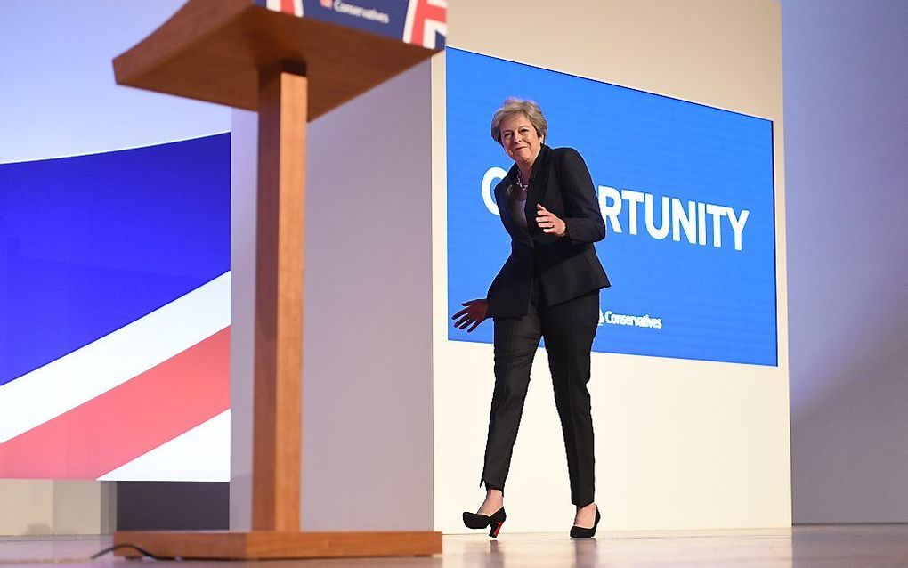 De Britse premier May. beeld AFP