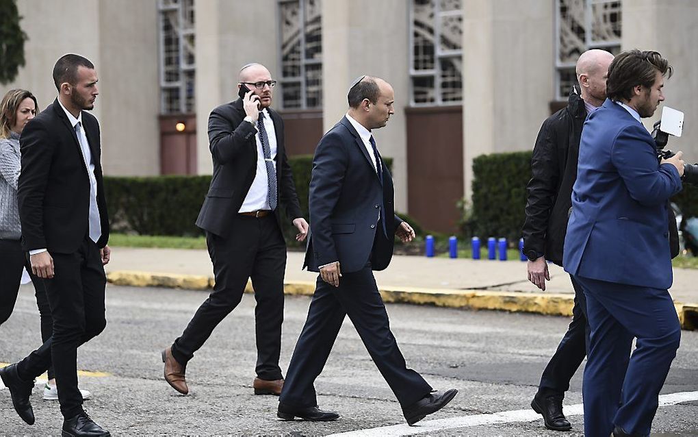 Bennett (M) in Pittsburgh. beeld AFP