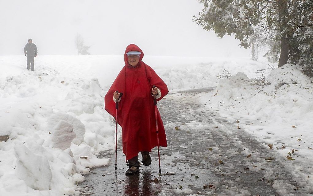 Sneeuw in het noordwesten van Spanje op 30 oktober. beeld EPA