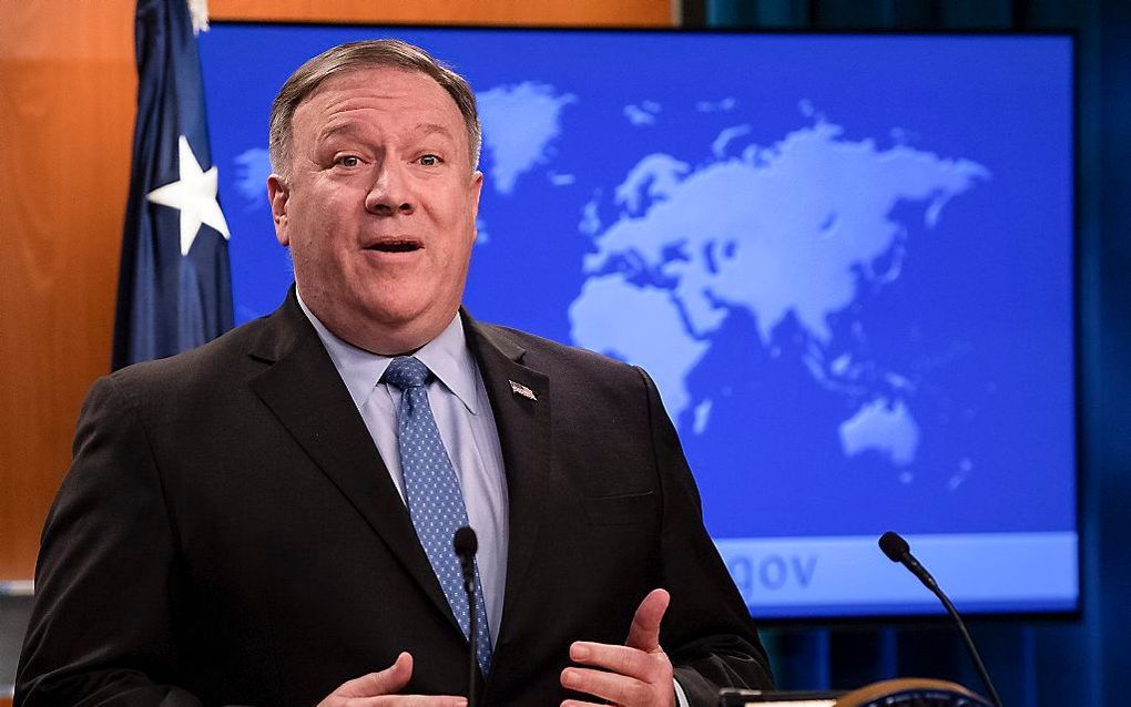 De Amerikaanse minister van Buitenlandse Zaken, Mike Pompeo. beeld AFP