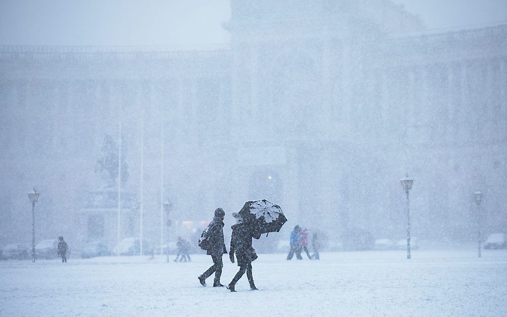 Sneeuw in Wenen. beeld AFP