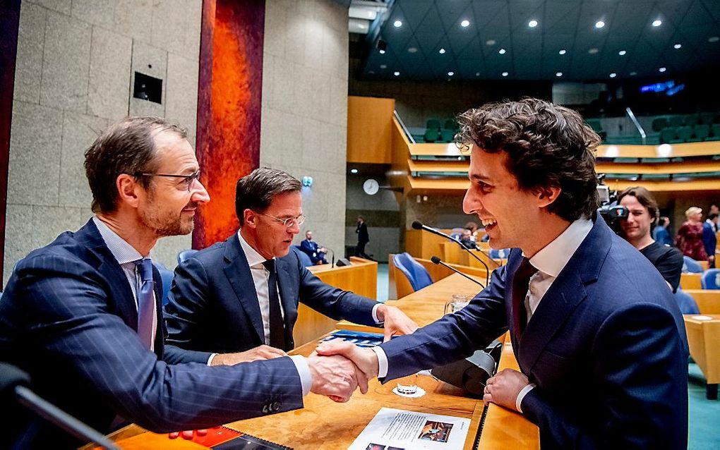 Minister Wiebes en GroenLinks-leider Klaver. beeld ANP