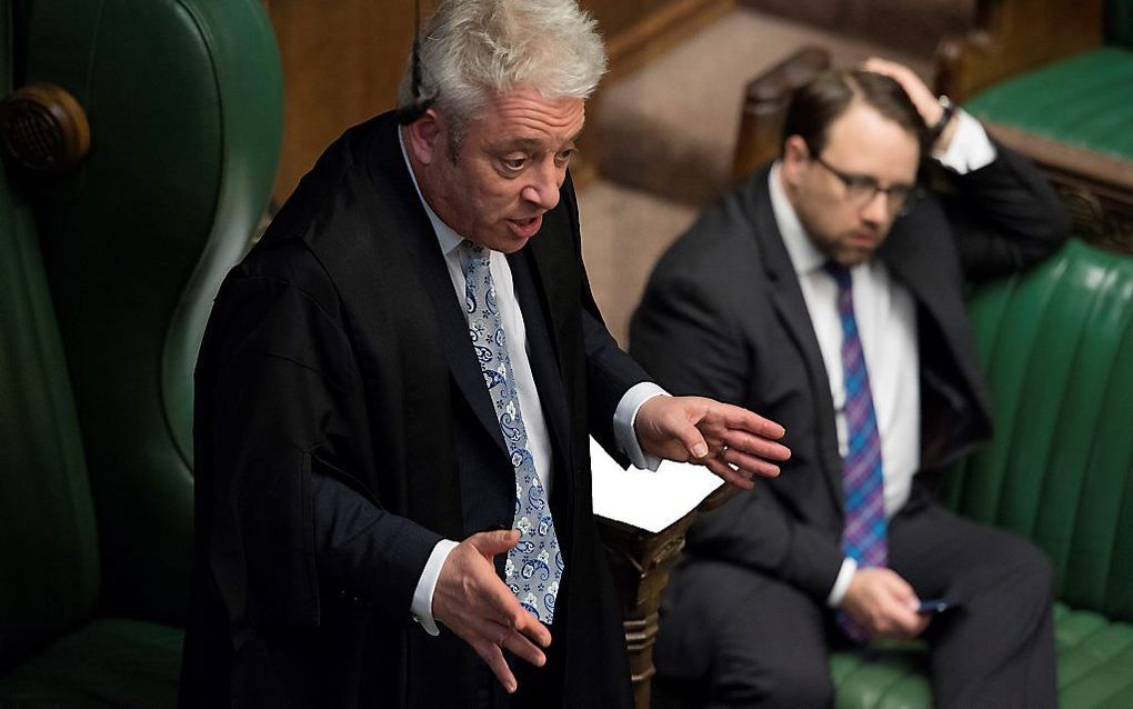 Lagerhuisvoorzitter John Bercow (l.). beeld AFP