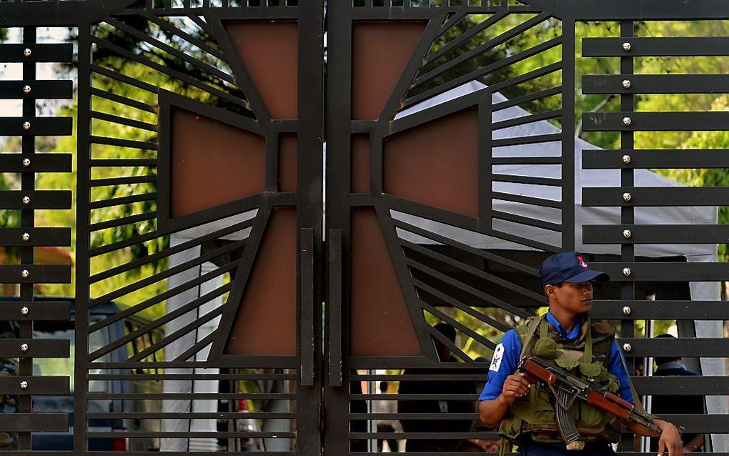 De kerk St-Sebastian in Negombo. beeld AFP