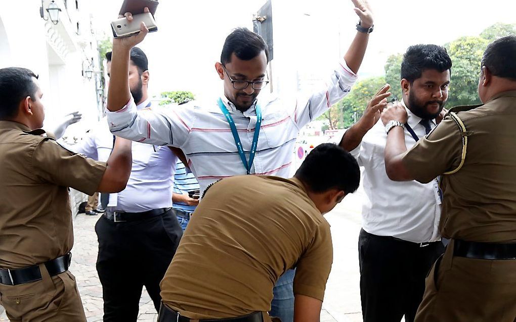 Veiligheidsmaatregelen in Colombo. beeld EPA