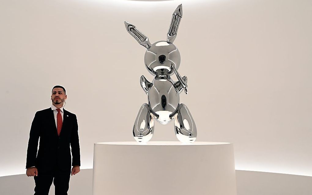 Rabbit van de Amerikaanse beeldend kunstenaar Jeff Koons. beeld AFP