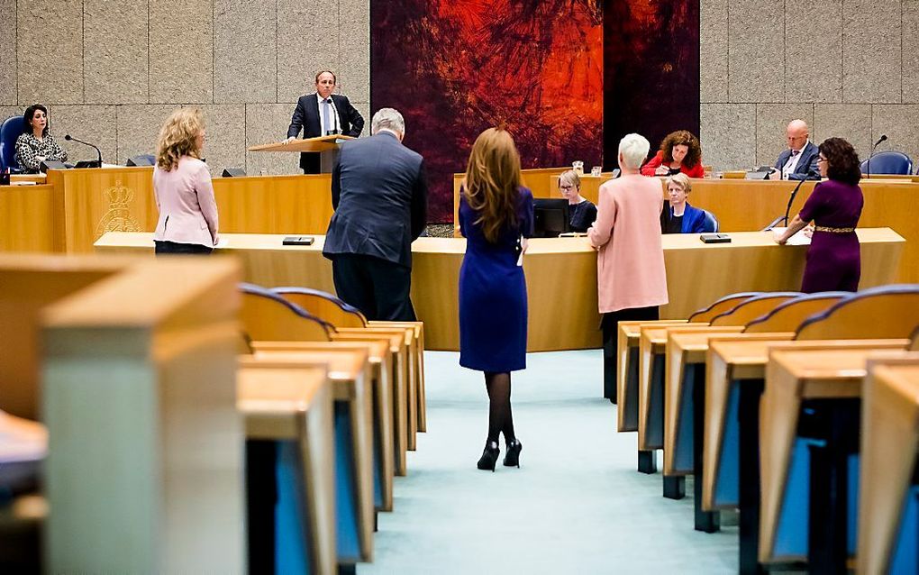 SGP-leider Van der Staaij in debat met de Tweede Kamer. beeld ANP, Bart Maat