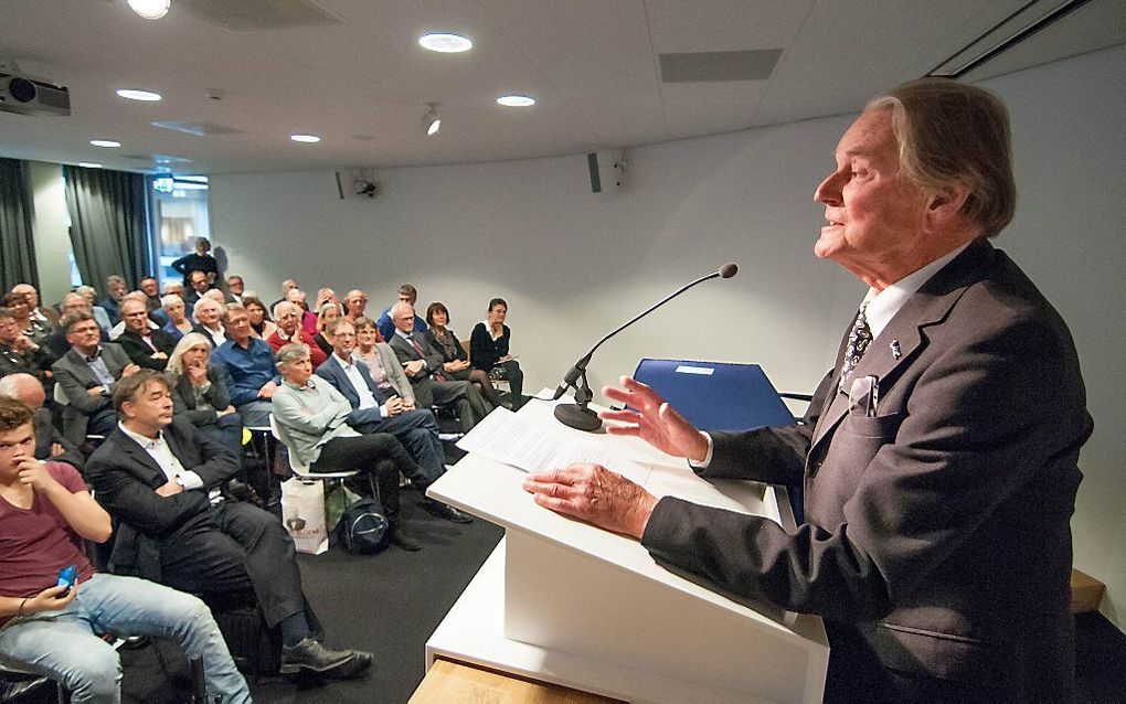 Prof. dr. H. M. Kuitert in 2014 bij de presentatie van een van zijn boeken.  beeld Ronald Bakker