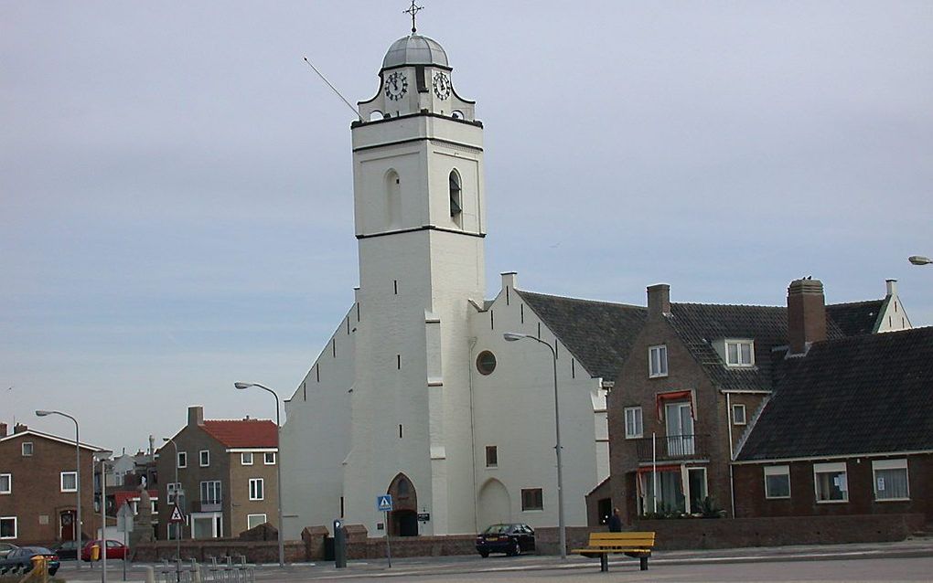 De witte Andreaskerk in Katwijk. beeld RD