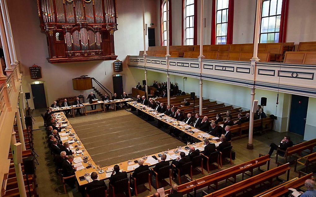 Donderdag 26 januari 2017. De laatste vergadering van de generale synode van de Gereformeerde Gemeenten in Utrecht. beeld RD, Anton Dommerholt