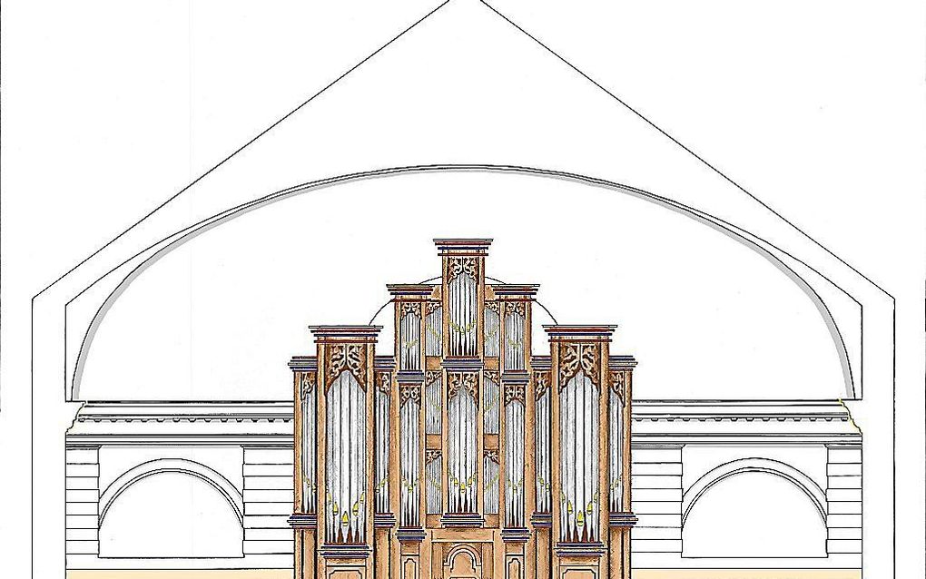 Impressie van het nieuwe Flentroporgel voor de Amaryllis Fleming Concert Hall van het Royal College of Music in Londen. beeld Flentrop Orgelbouw