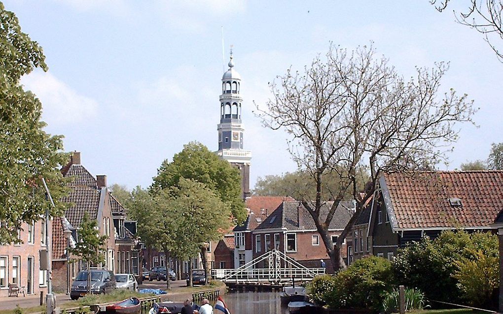 Aldeboarn, met op de achtergrond de spits van de protestantse kerk. beeld Wikimedia, Udo Ockema