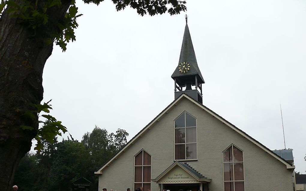 Archieffoto van het kerkgebouw van de vrije oud gereformeerde gemeente in Oldebroek, tijdens een zendingsmiddag in 2017. beeld RD