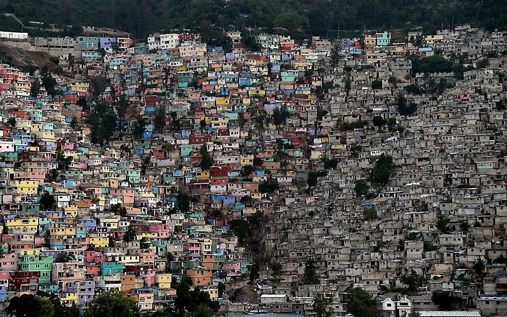 De wijken Jalousie (L), Philippeaux (M) en Desermites in Pétionville, een voorstad van Port-au-Prince, de hoofdstad van Haïti. beeld AFP