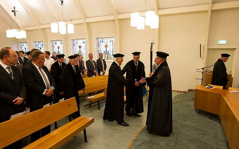 De studenten theologie zijn het eens over de goede kwaliteiten van hun docenten, meldt de Keuzegids Universiteiten 2016 (bachelor). Foto: hoogleraars van de Theologische Universiteit Apeldoorn. beeld RD, Anton Dommerholt