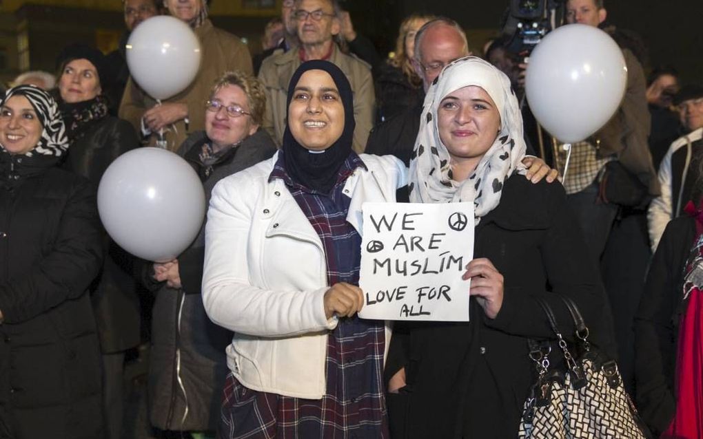 Rotterdams protest tegen de aanslagen in Parijs. beeld ANP