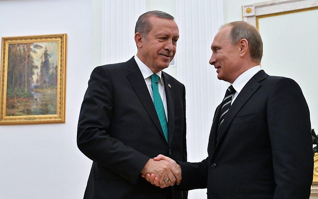 Erdogan (l). en Poetin. Beeld EPA