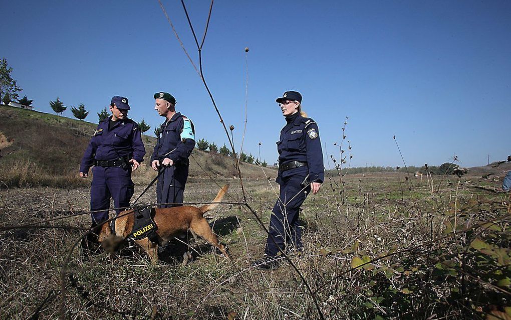 Medewerkers van Frontex. Beeld EPA