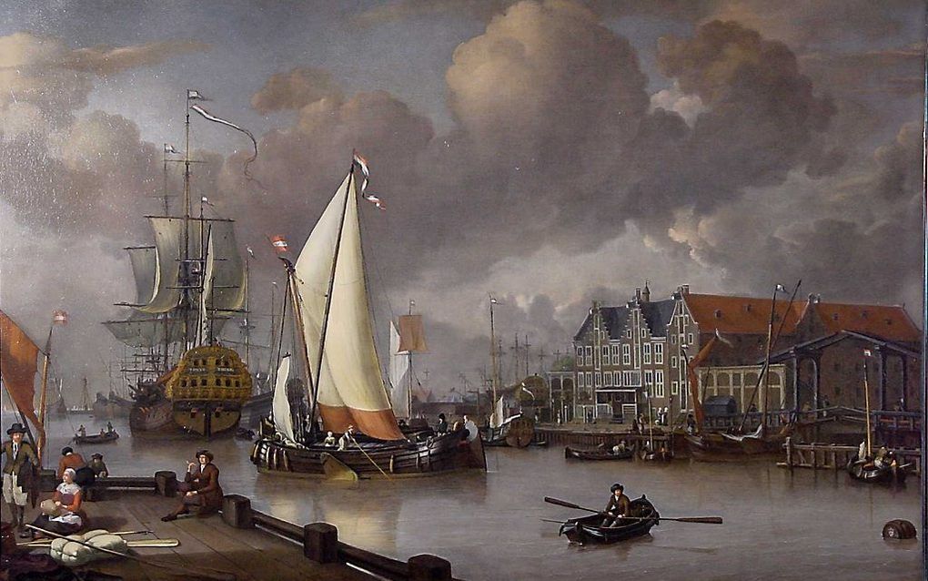 Schilderij van Jan Claesz. Rietschoof, Gezicht op het Oostereiland, 1652-1719. De 24 kunstwerken die begin 2005 werden gestolen uit het Westfries Museum in Hoorn zijn in handen van een ultrarechtse militie in Oekraïne. beeld ANP