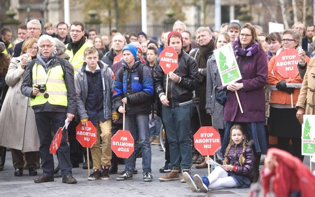 Deelnemers aan de Mars voor het leven in 2014. Beeld Gerhard van Roon