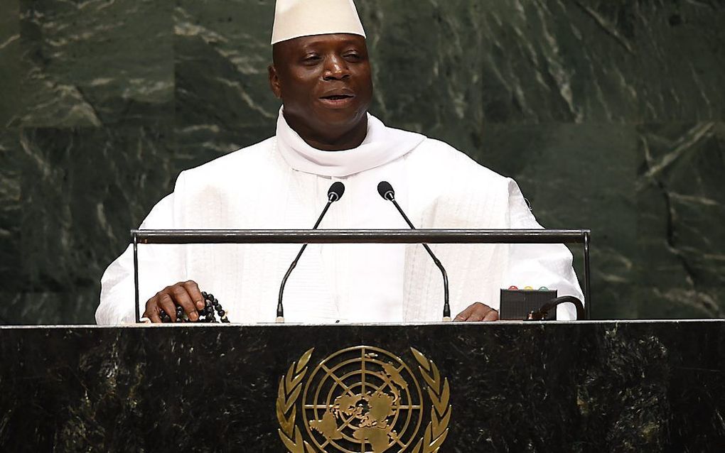 De president van Gambia, Yahya Jammeh. beeld AFP