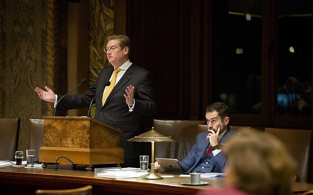 Minister Van der Steur (l.): „Het eerste bezoek dat ik zal afleggen, is aan de kerk van mijn secretaresse, de Gereformeerde Gemeenten.” beeld ANP