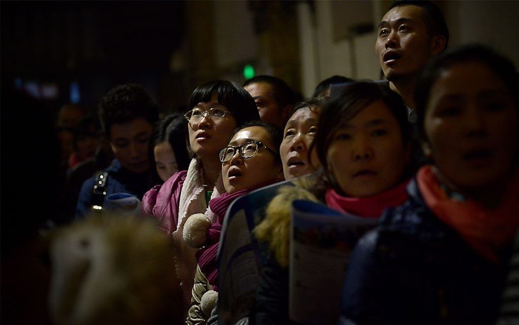 Kerstdienst in Chinese kerk.  beeld AFP