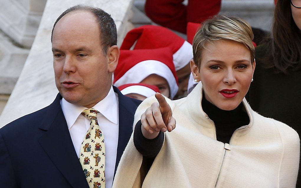 Prins Albert en zijn vrouw princes Charlene. beeld AFP