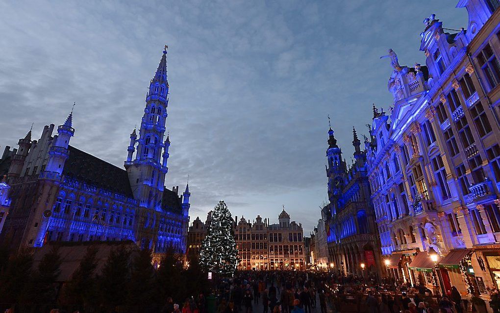 De Brusselse Grote Markt op oudjaarsdag. Beeld AFP