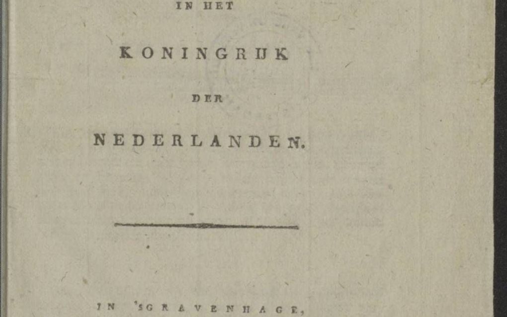 Het ”Algemeen Reglement voor het Bestuur der Hervormde Kerk in het Koningrijk der Nederlanden” uit 1816. beeld Delpher.nl