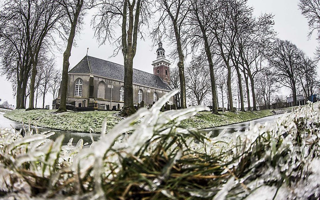 Een kerkje nabij Appingedam, donderdag. beeld ANP