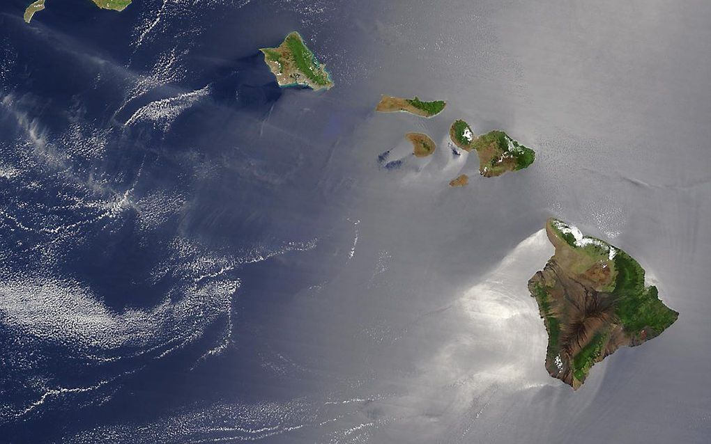 Eilanden van Hawaii op een foto van de NASA. Beeld AFP