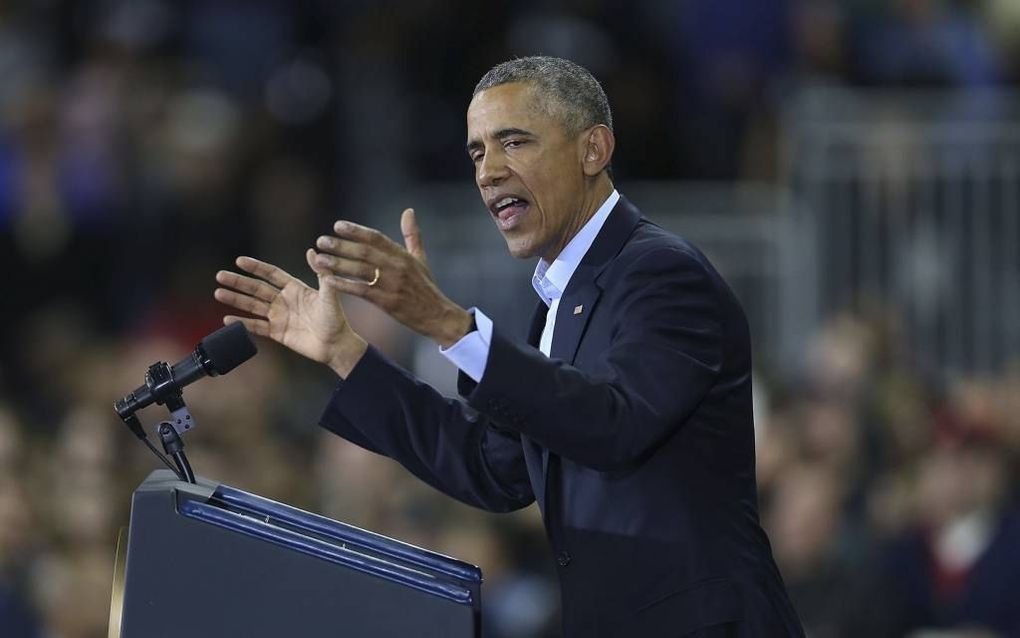 De Amerikaanse president Obama staat bekend als een begaafd spreker. beeld AFP