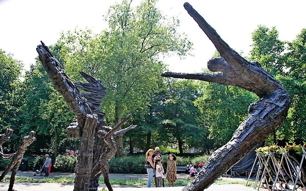 Het Nationaal Monument Slavernijverleden in het Oosterpark in Amsterdam.  beeld ANP