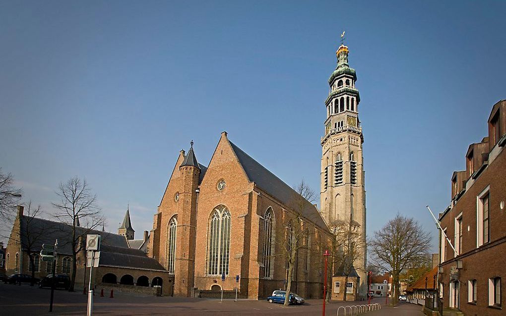 Ook in Middelburg luidden om 12.00 uur de klokken, als startschot van de landelijke geldwervingsactie Kerkbalans. Beeld RD, Henk Visscher