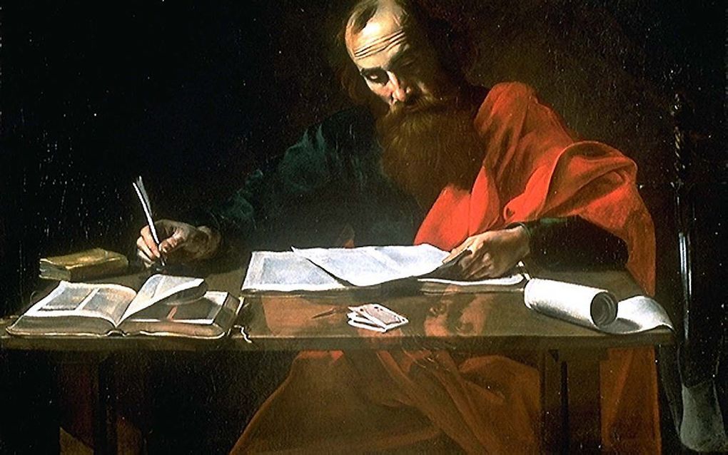 Nicolas Tournier (1590-1638), Saint Paul Writing His Epistles (1620), oil. Blaffer Foundation Collection, Houston, TX.