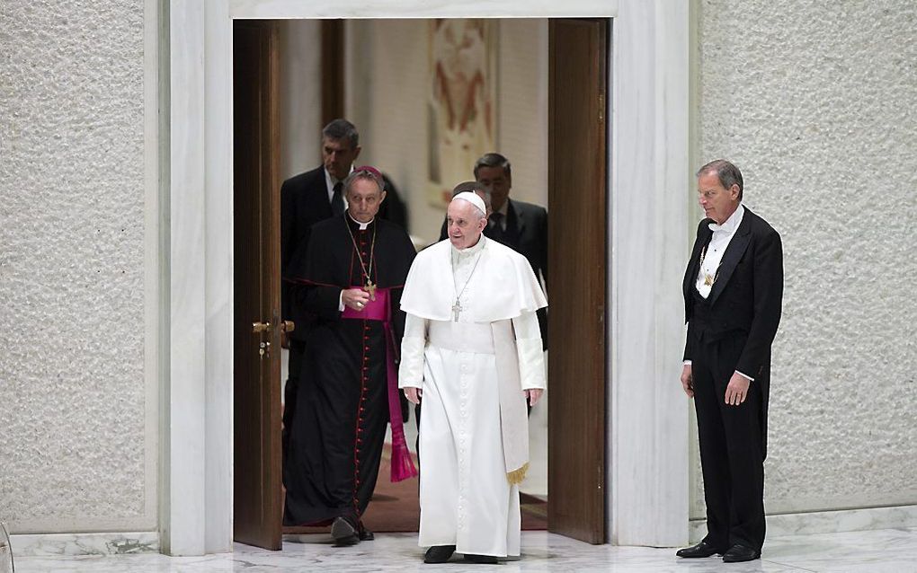 Paus Franciscus woont Reformatieherdenkingsdienst bij.  beeld EPA